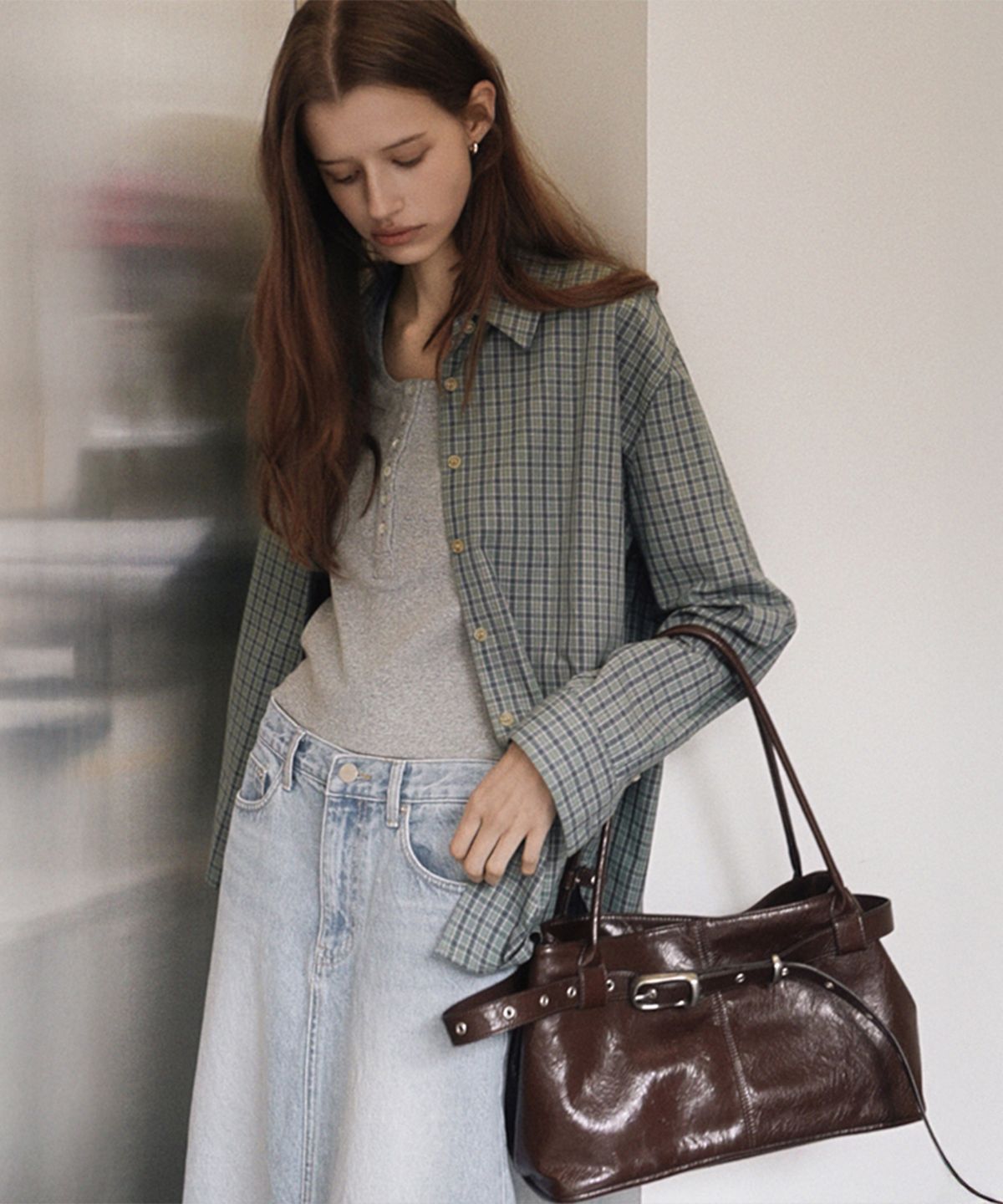 퀸스래빗(Q'SRB) Marcelle Soft Cotton Check Shirt