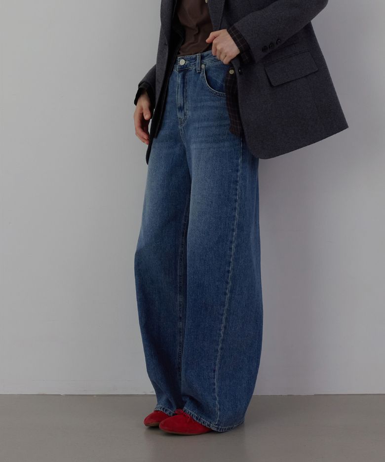 Edit Curved Silhouette Denim Pants_Vintage Blue_4colors