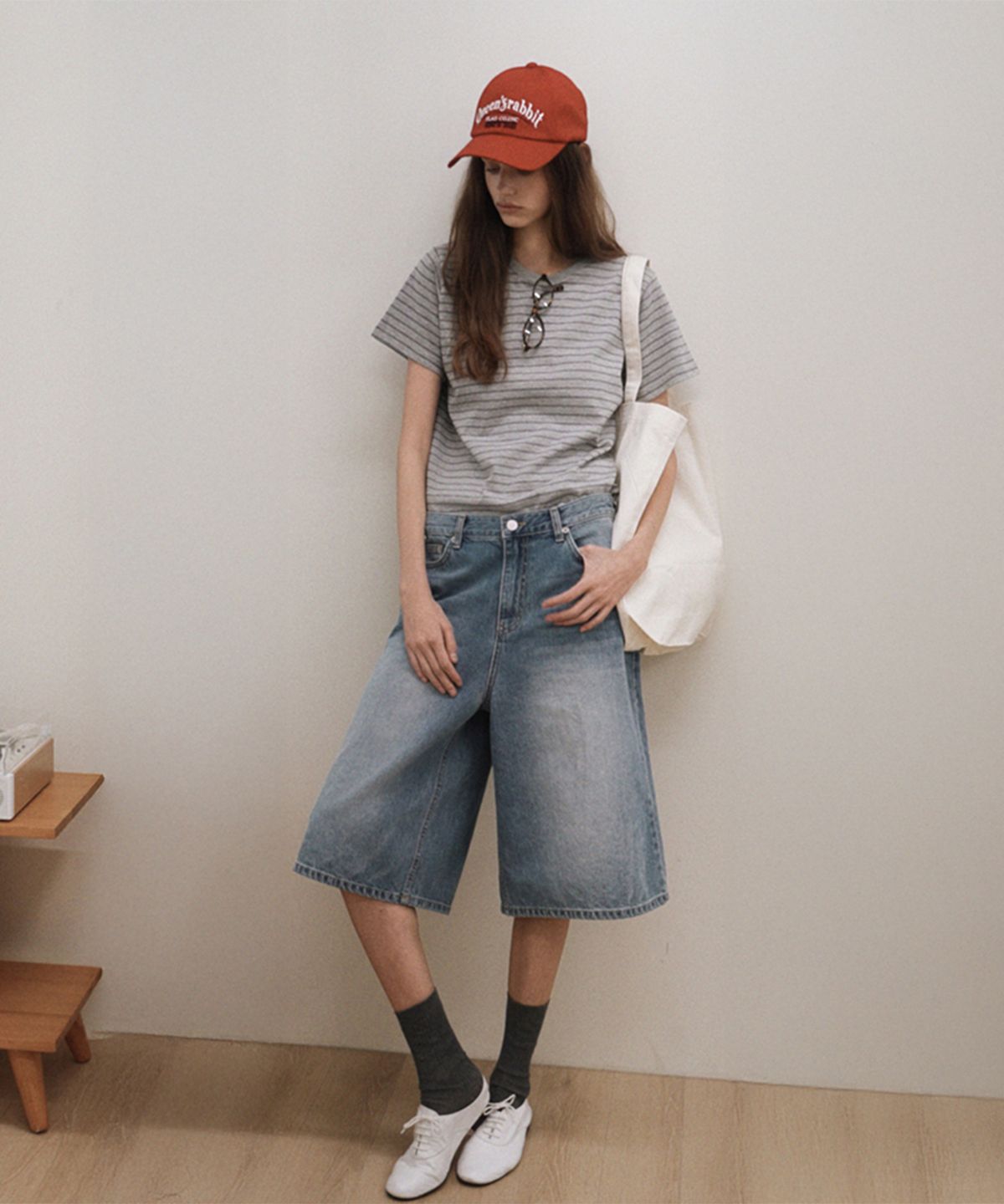 퀸스래빗(Q'SRB) Edit Bermuda Denim Jeans