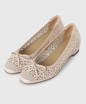 에디션 여름 펀칭 플랫슈즈 레이스 플라워 리본 단화 O55P168