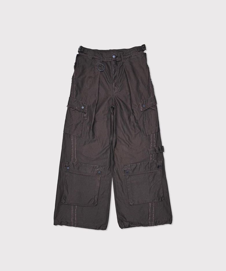 Slash Seam Twist Cargo Pants(PIGMENT DYED MOLESKIN) - MOCHA