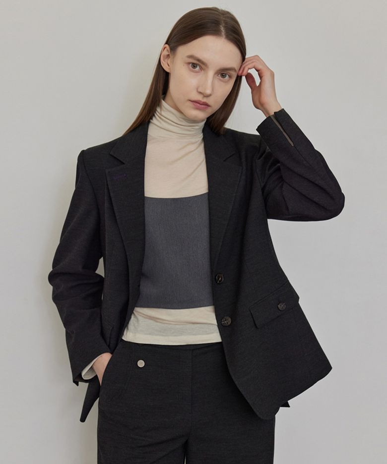 Tailored Back Point Jacket_Deep Charcoal