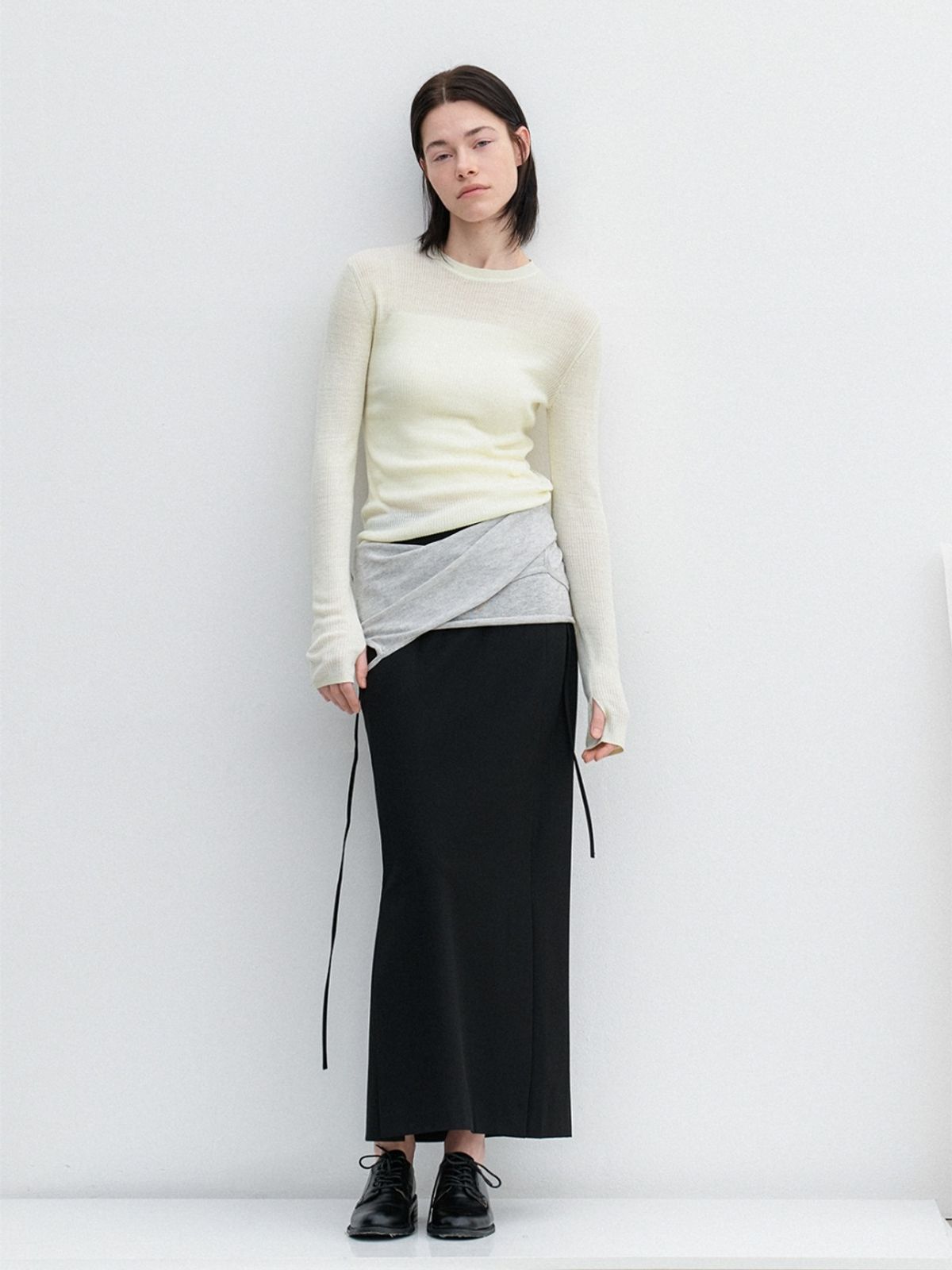 아틀리에 나인(ATELIER NAIN) AN SHEER FRESH RIBBED SLIM KNIT (T-7190)