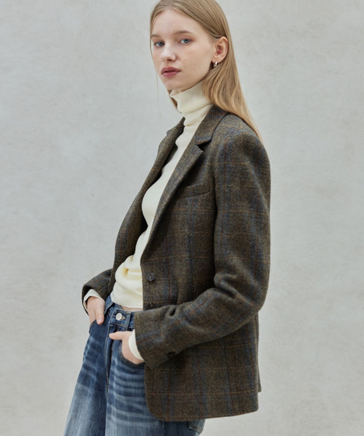 히이크(HYYK) Tailored Merino Wool Jacket_Khaki Brown