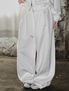 리벳 절개라인 와이드 트레이닝 팬츠 아이보리