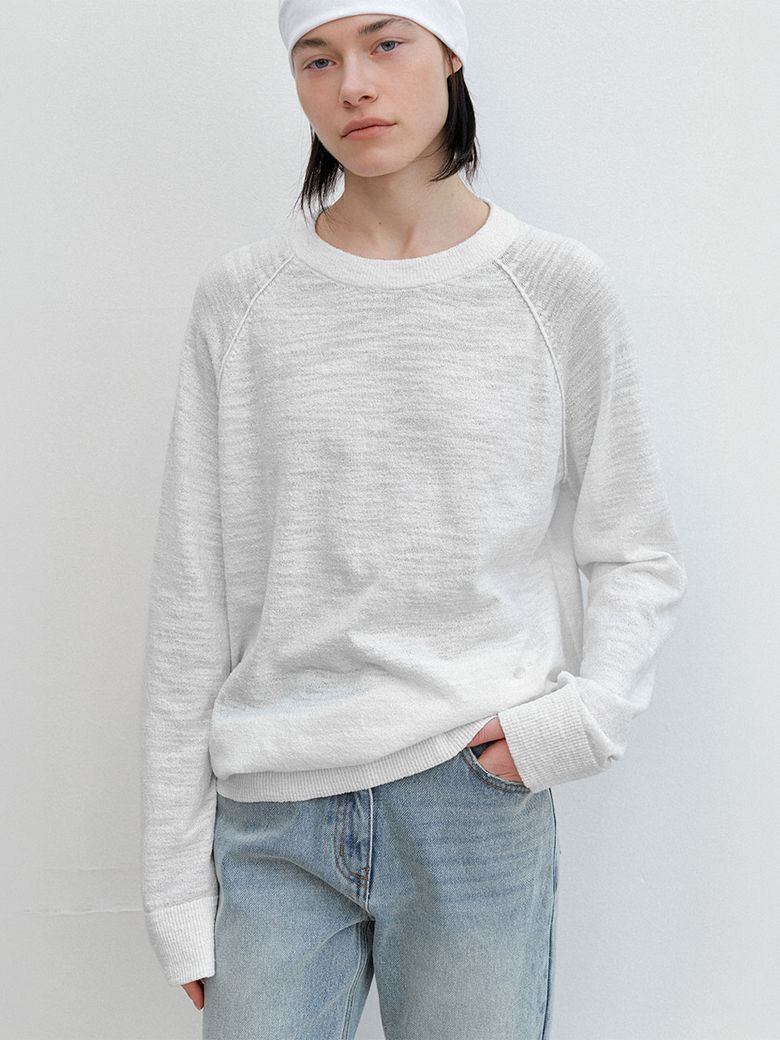 AN COTTON SLUB MINIMAL RAGLAN KNIT (T-7185)
