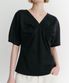 ANN LINE SHIRRING TOP (BLACK)
