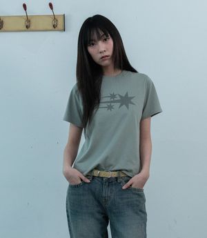 3STARS SYMBOL CROP SLIM TEE_KHAKI(NG2FMFT538A)