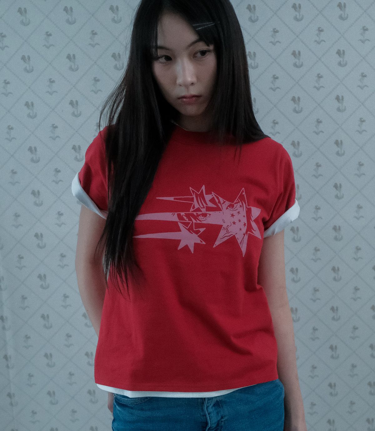 나이스고스트클럽(NICEGHOSTCLUB) ANIME STAR TEE_RED(NG2EMFT580A)