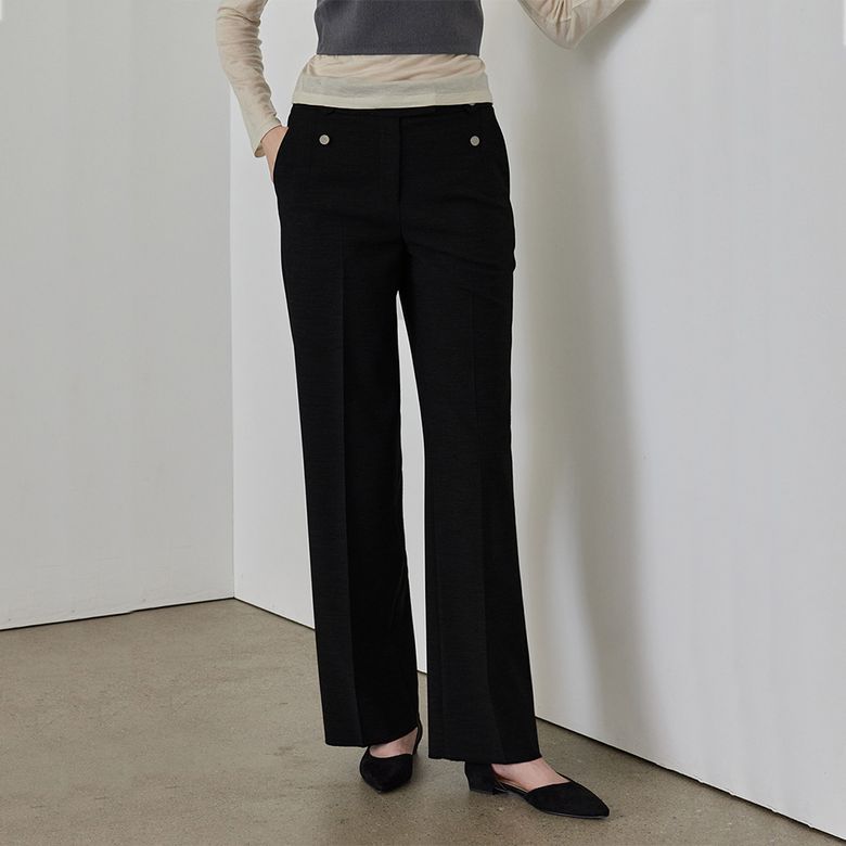 Slim-wide Soft Trouser_Black