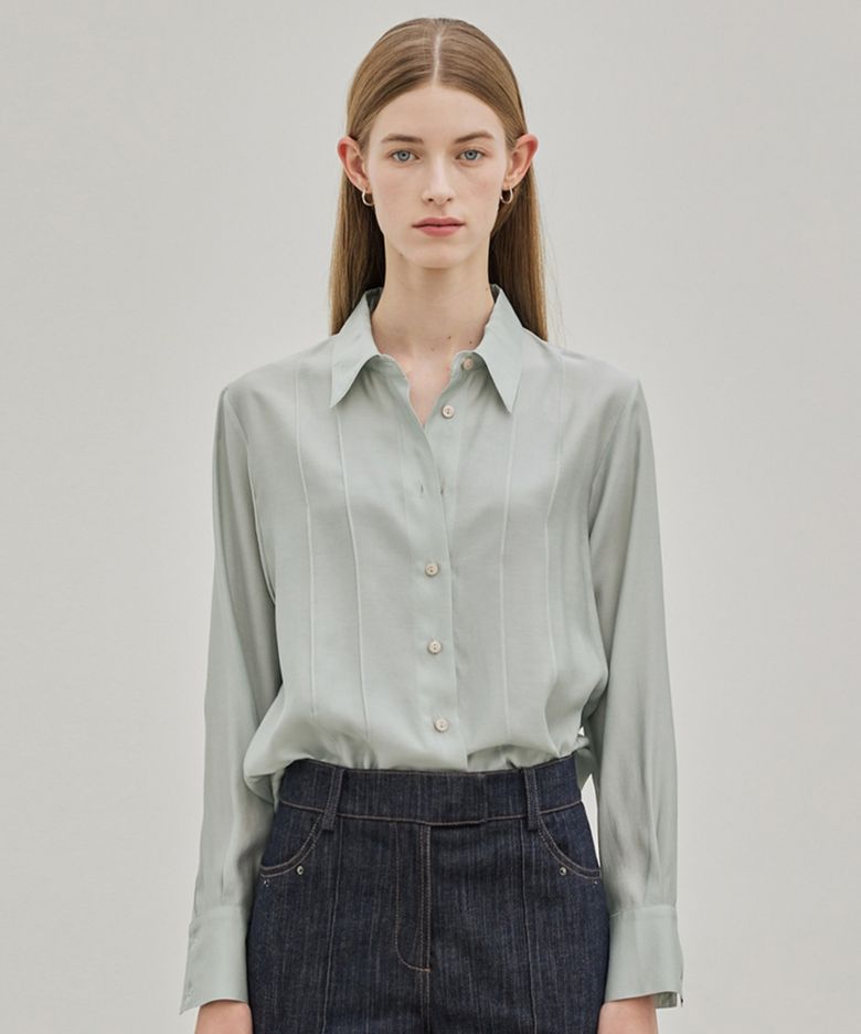Modal Sheer Timeless Blouse_Mint