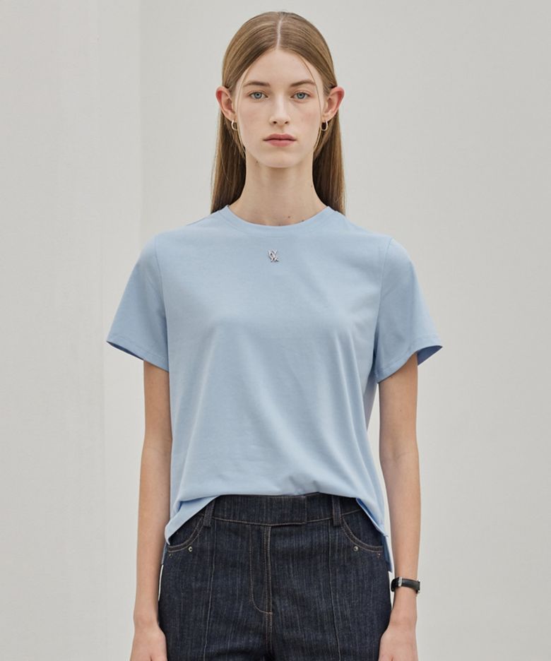 Silky Cotton Span T-Shirt_Cobalt Blue
