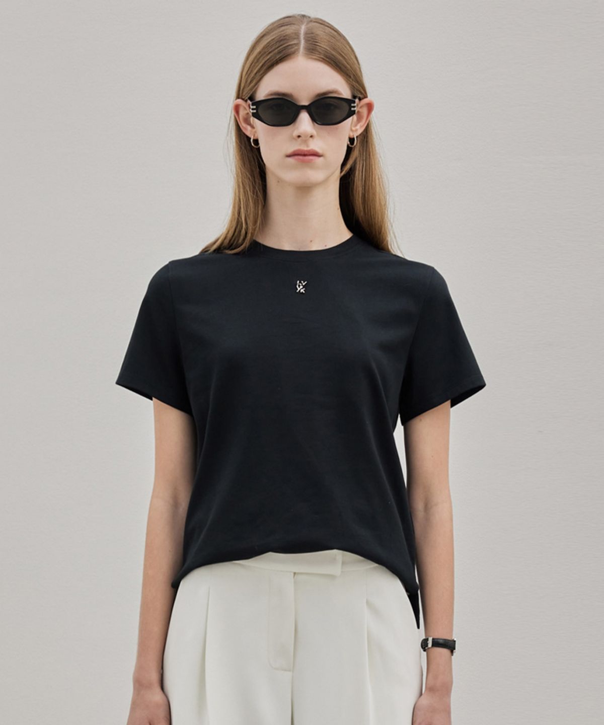 히이크(HYYK) Silky Cotton Span T-Shirt_Black