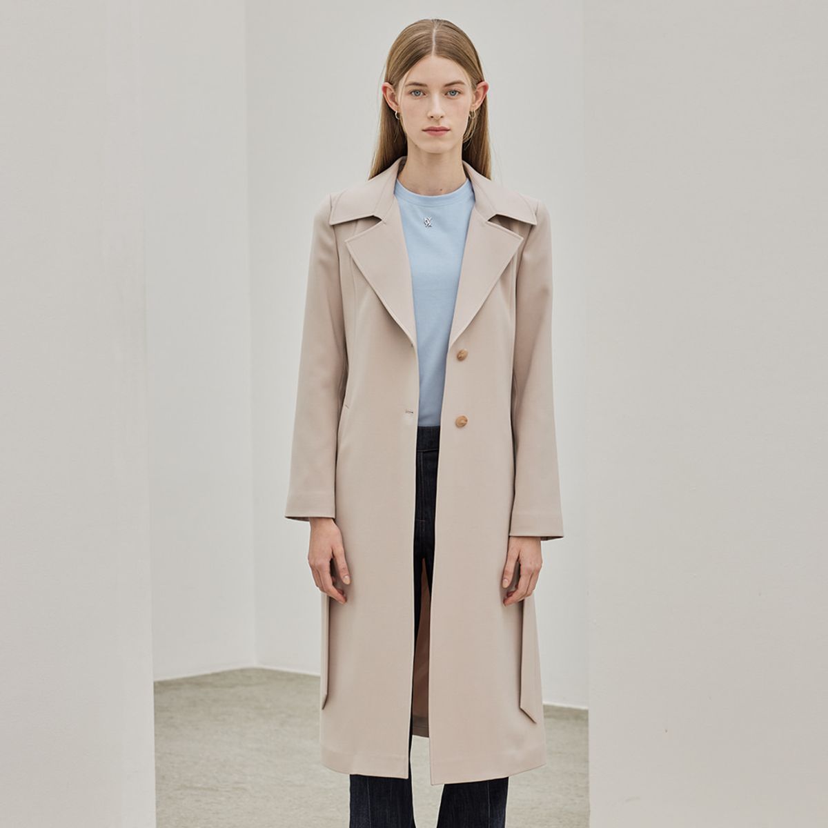 히이크(HYYK) Belted Trench Coat_Beige