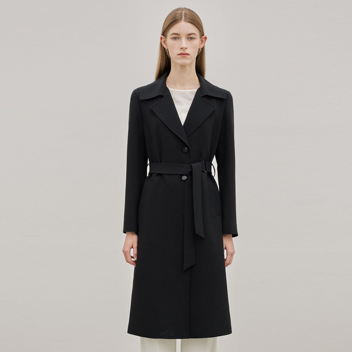 히이크(HYYK) Belted Trench Coat_Black