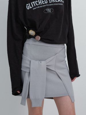 Tied Layered Knit Skirt VK6SS352_2color
