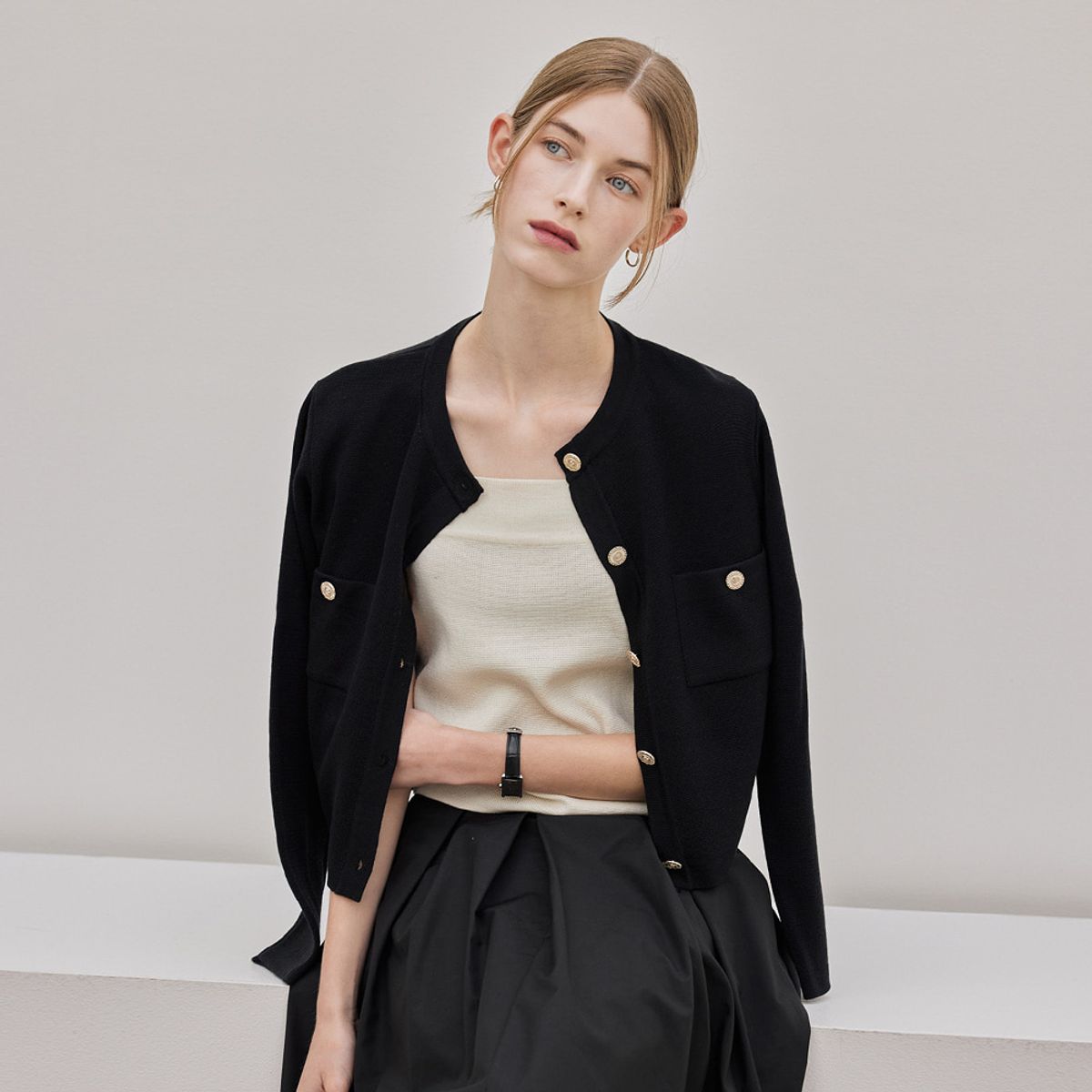 히이크(HYYK) Wool Knit Cardigan_Black