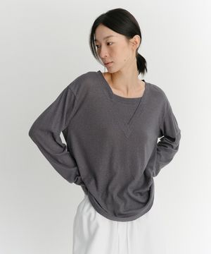 LINEN LAYERED T-SHIRT (CHARCOAL)