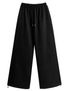리벳 절개라인 와이드 트레이닝 팬츠 블랙