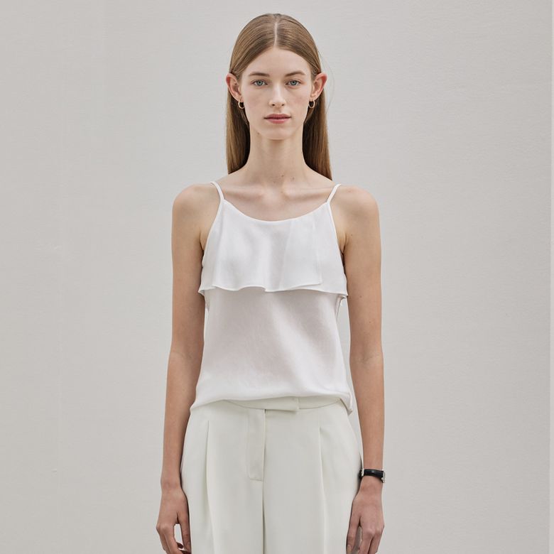 Silky Sleeveless Blouse_White