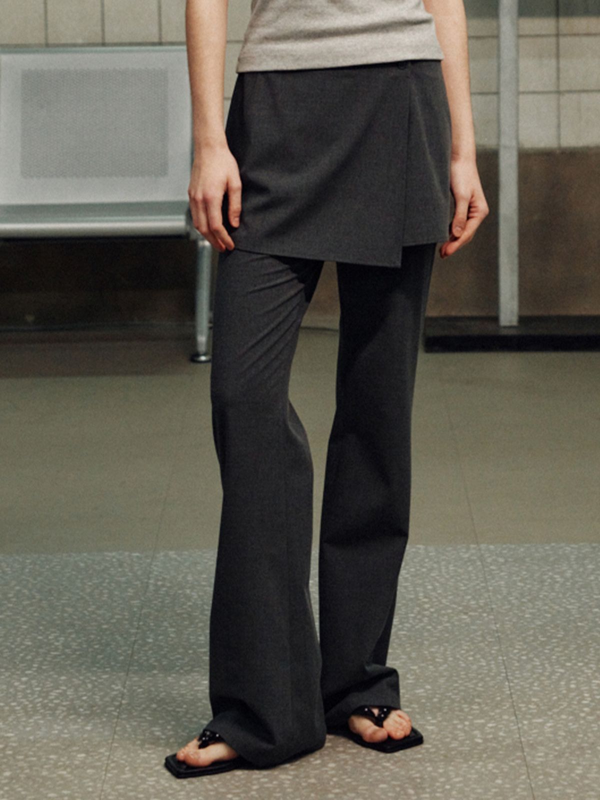 레이브(RAIVE) Layered Wrap Skirt Pants VW6SL270_2color