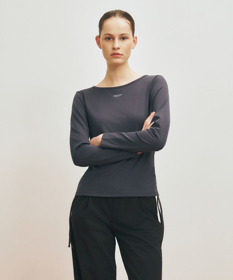 MARITHE SPORT W ATHLEISURE LONG SLEEVE charcoal