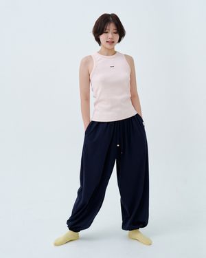 우든 비즈 하렘 팬츠 (네이비)