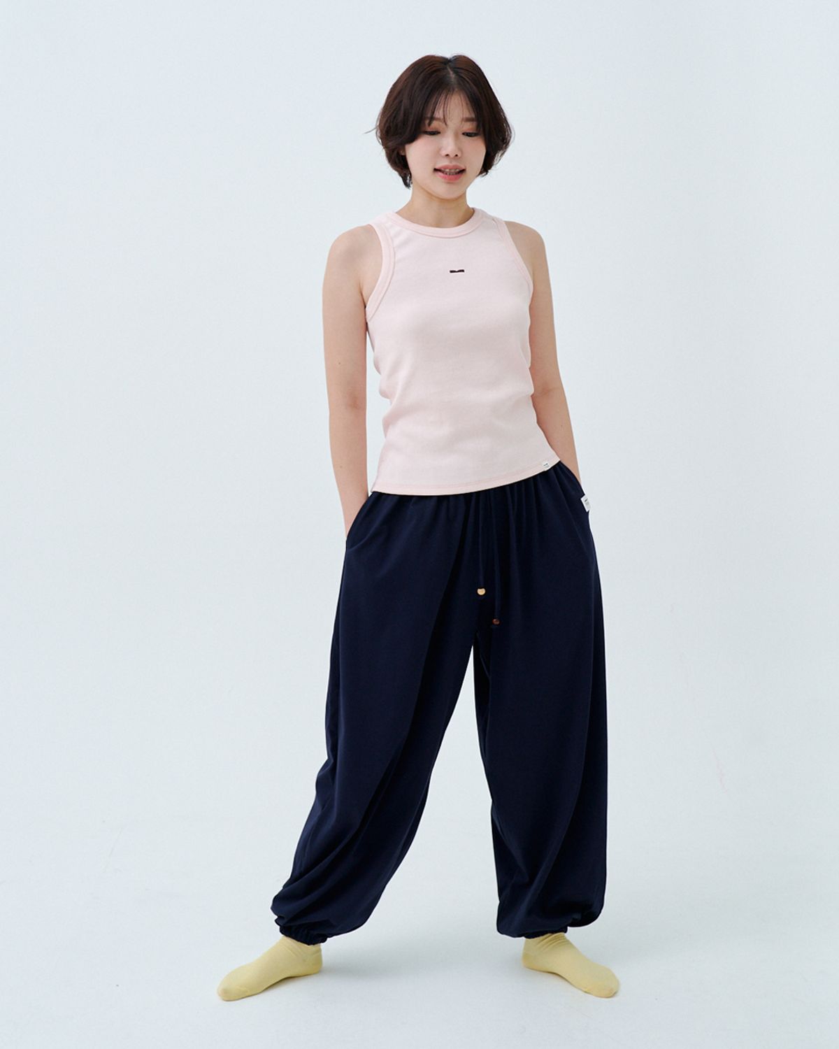팔락(PALAK) 우든 비즈 하렘 팬츠 (네이비)