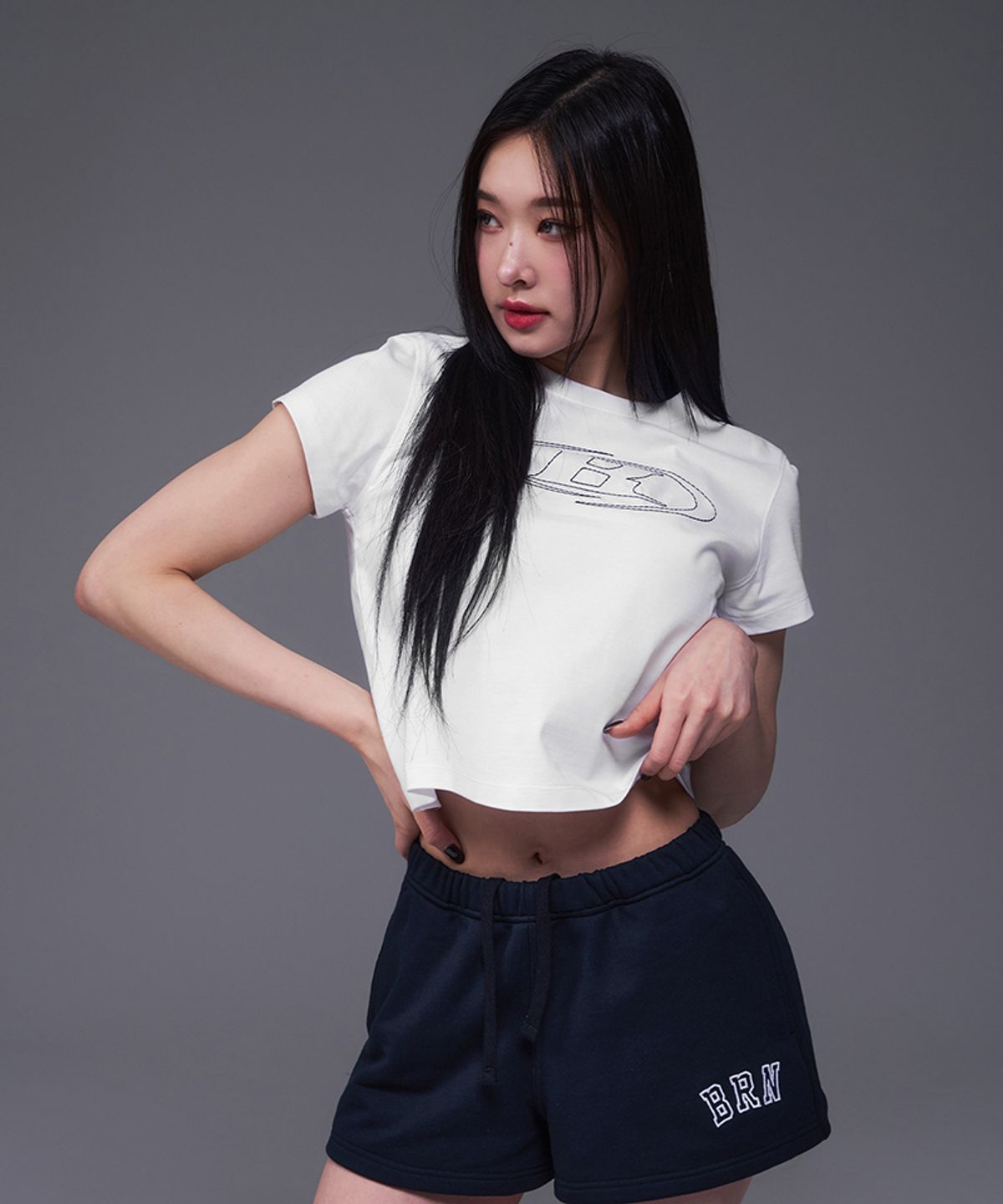 본투윈(BORN TO WIN) W STITCH LOGO REGULAR FIT T-SHIRTS [WHITE]