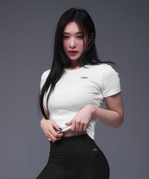 W B PENDANT RIBBED T-SHIRTS [WHITE]