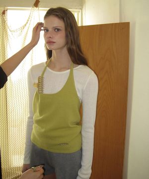 Hay wool halter layered sleeveless - Olive