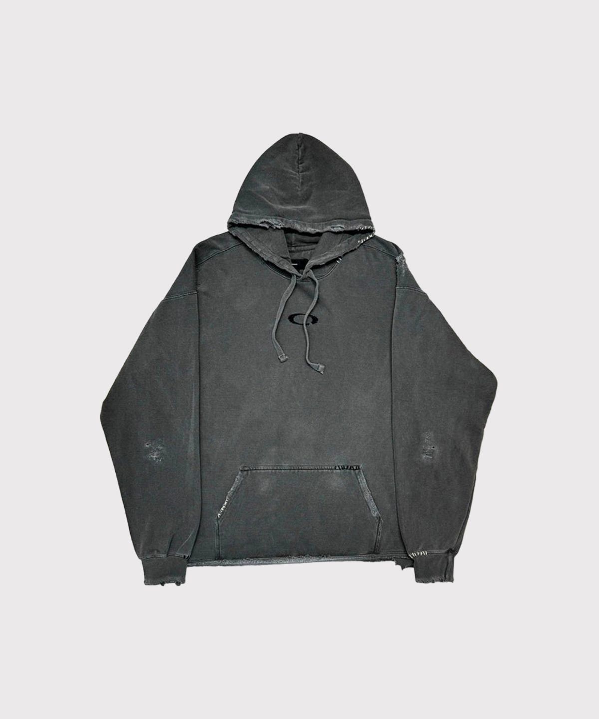마이너스(MINUS) Inactive Hoodie With Repaired - AGED BLACK