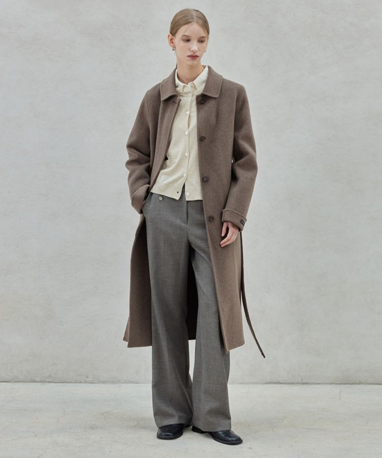 Wool Cashmere Handmade Coat_Melange Brown