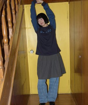 Pattern midi skirt_charcoal