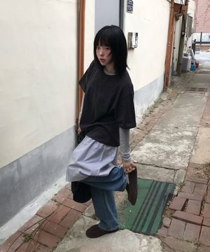 Pattern midi skirt_blue