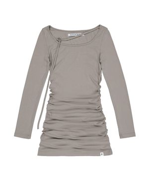 Strap Shirring Top  (BEIGE)