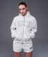 W BRN RELAX FIT HOODIE ZIP-UP [WHITE MELANGE]