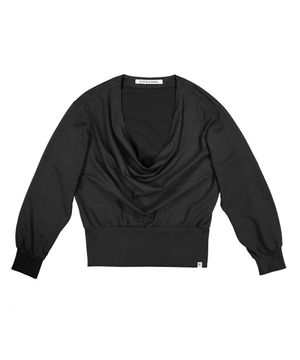 Deep Cowl Neck Sweatshirt (BLACK)