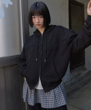 VNMT sweat hoodie zip-up_black