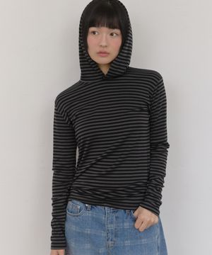 Stripe hoodie_charcoal