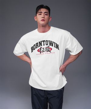 CONQUER ATHLETICS SEMI OVER FIT T-SHIRTS [WHITE]