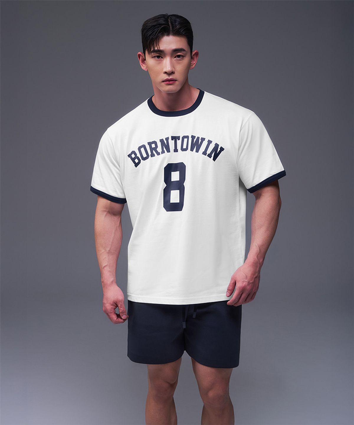 본투윈(BORN TO WIN) NUMBER RINGER REGULAR FIT T-SHIRTS [WHITE]