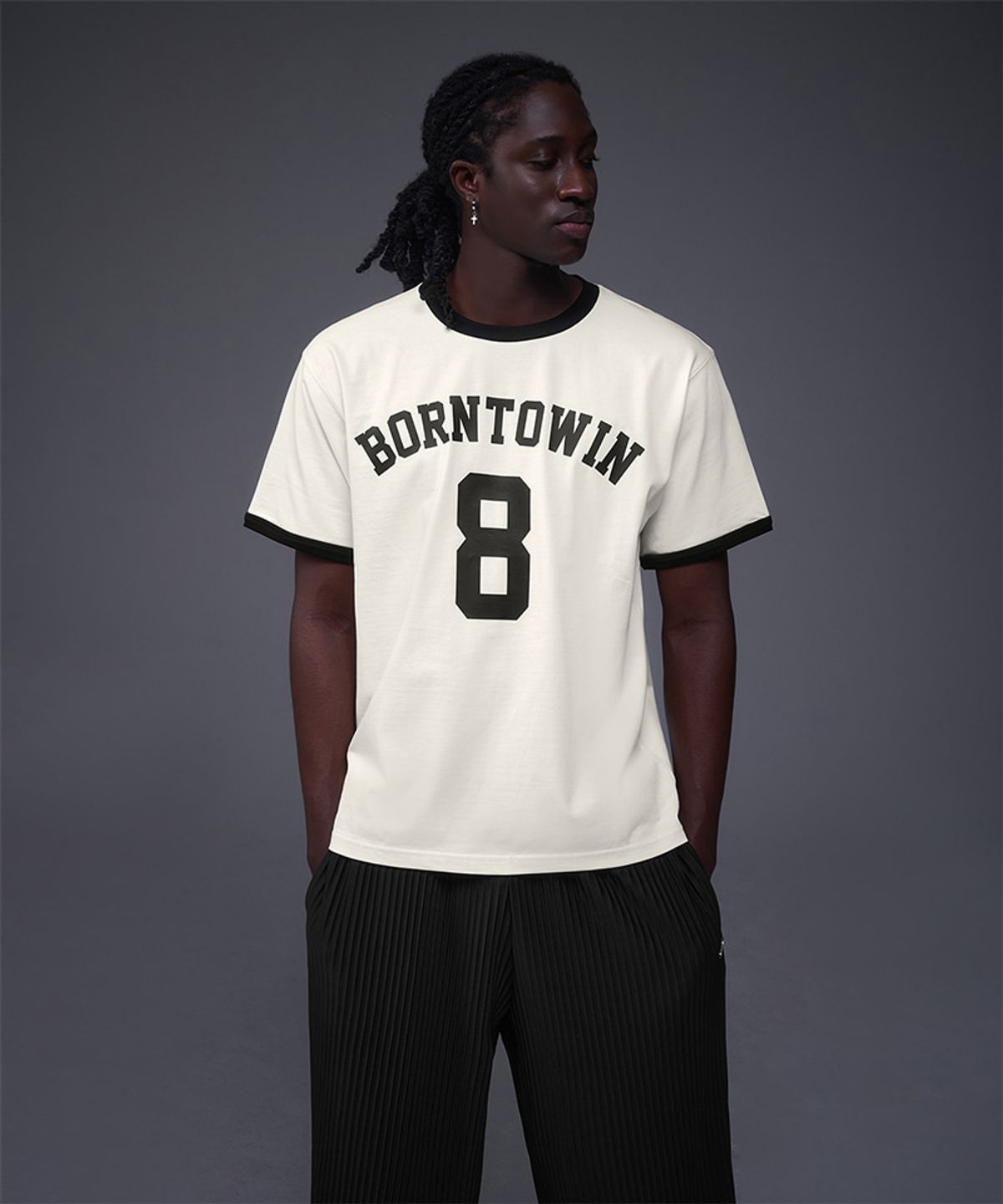 본투윈(BORN TO WIN) NUMBER RINGER REGULAR FIT T-SHIRTS [IVORY]