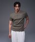 B PENDANT HENRY NECK MUSCLE FIT T-SHIRTS [KHAKI]