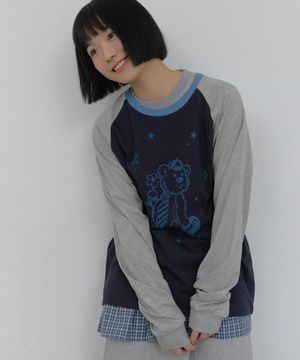 VNMT bear long sleeve tee_navy