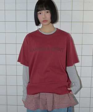 [SET] Logo layered t-shirt_wine