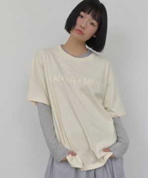 [SET] Logo layered t-shirt_cream