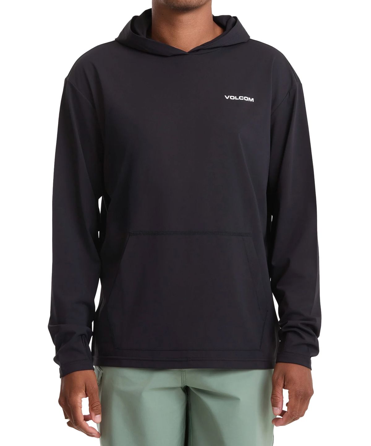 볼컴(VOLCOM) 풀오버 후드 박스핏 래쉬가드 긴팔(블랙)