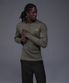 B PENDANT HENRY NECK MUSCLE FIT LONG SLEEVE [KHAKI]