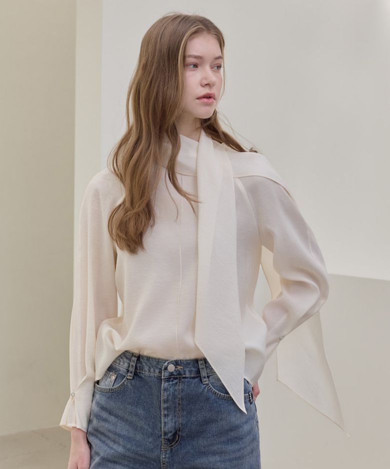 Tender Scarf Blouse_Cream